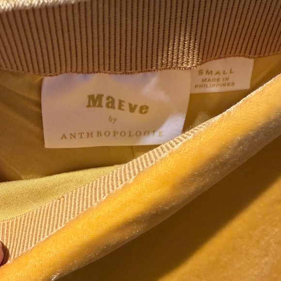 Maeve Mustard Yellow Velvet Midi Skirt - Picture 2 of 4